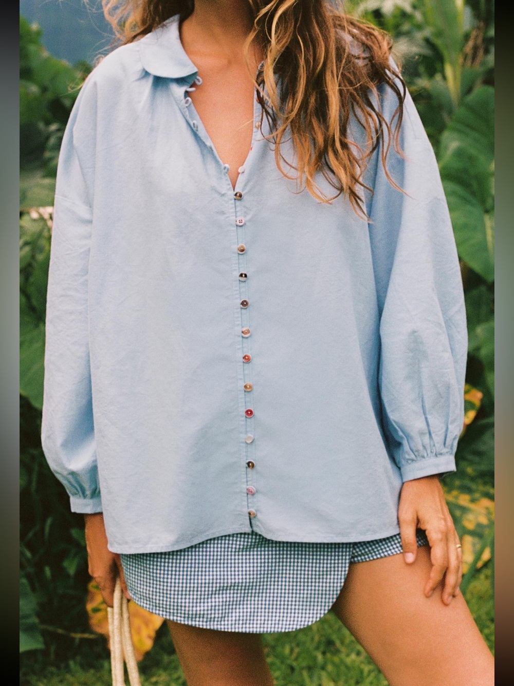 Christy Dawn Carol Blouse in Blue Chambray